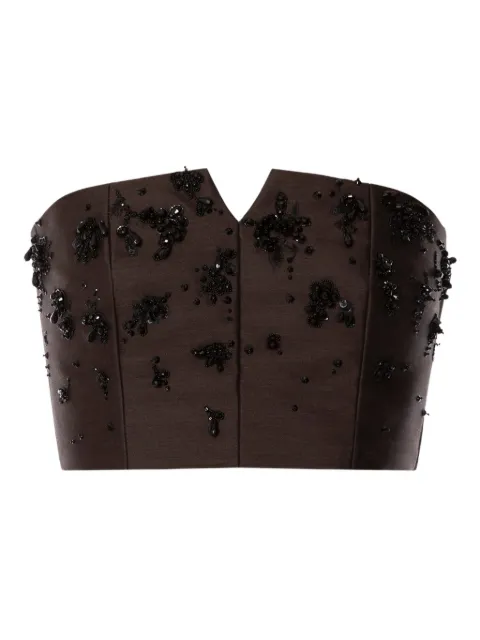 Alberta Ferretti sequin-embellished corset top Brown AEF252M08035136