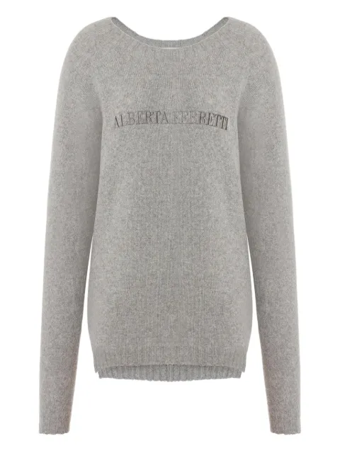 Alberta Ferretti logo-embroidered sweater Grey AEF252M09235101