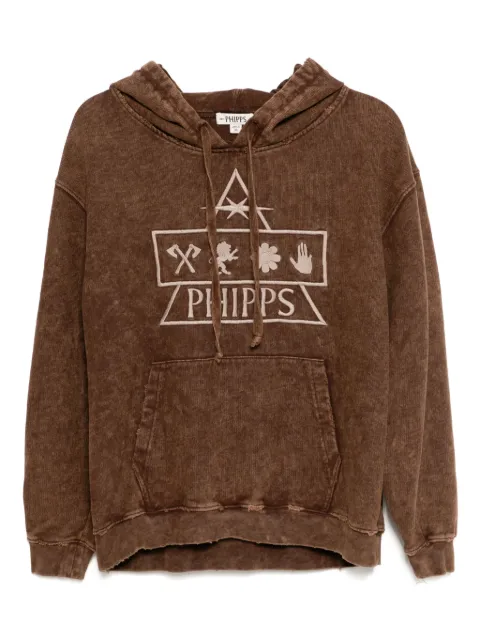 Stain Shade embroidered hoodie Brown 276