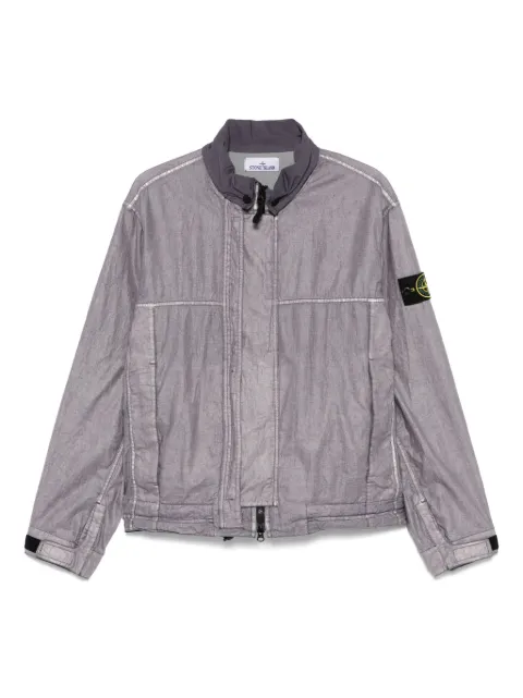 Stone Island plated-ovd linen jacket Purple K1S154100039S0030