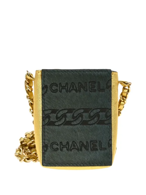 CHANEL Pre-Owned 2000 logo-jacquard cigarette case Green 6906545