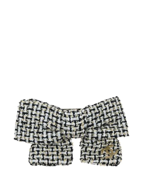 CHANEL Pre-Owned 2014 tweed hairclip White HA124918