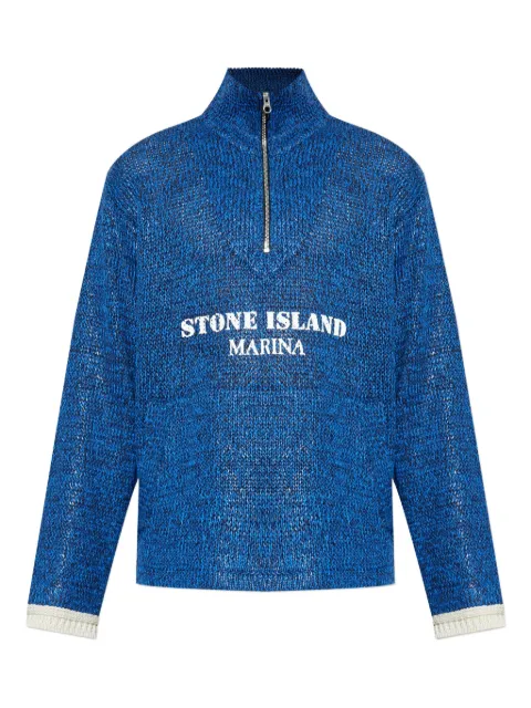 Stone Island logo-embroidered sweatshirt Blue K1S155100034S00XA