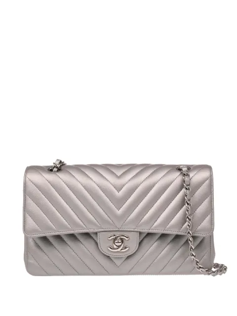 CHANEL Pre-Owned 2016 medium Classic Double Flap shoulder bag Silver 22631289