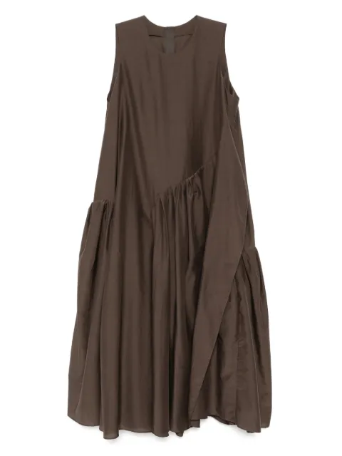 JNBY pleated asymmetric-hem dress Brown 5P4G12220