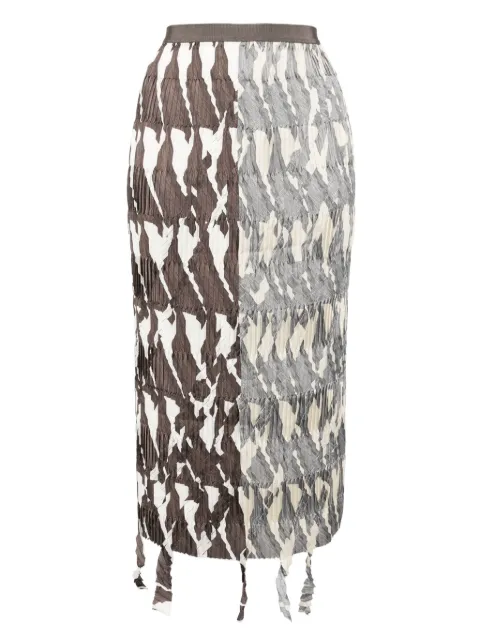JNBY fringed-edge midi skirt Brown 5P4D13900