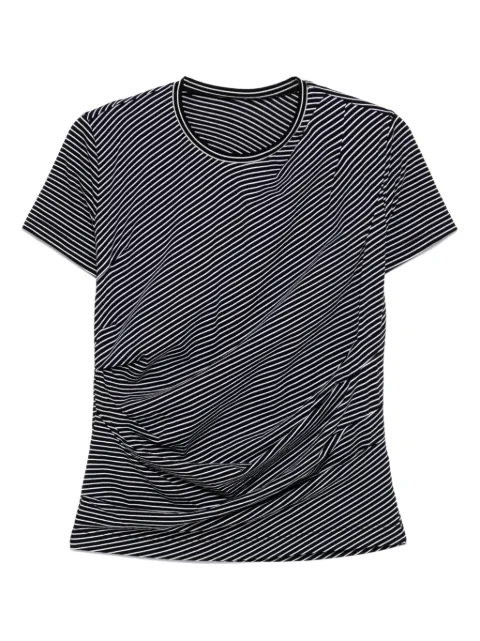 JNBY striped pleated T-shirt Black 5P5110150
