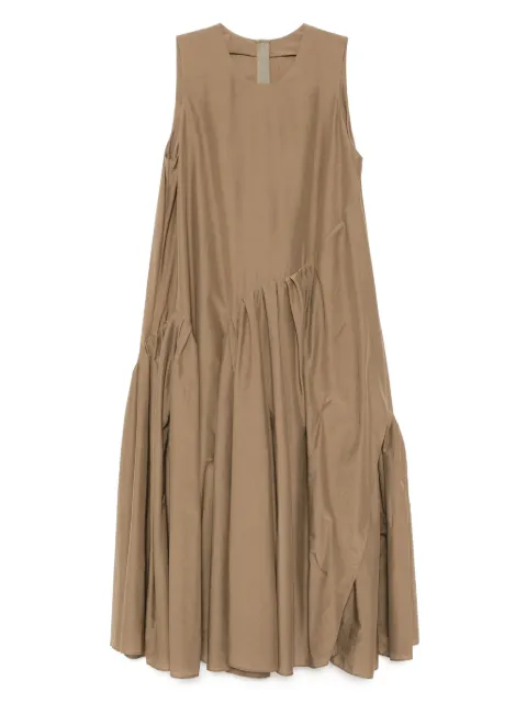 JNBY pleated asymmetric-hem dress Brown 5P4G12220