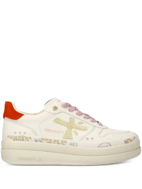 Premiata embellished leather sneakers White MICOL