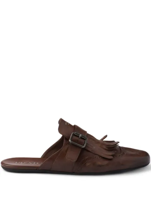 Prada Shuffle fringe-detail mules Brown 2S2993FG0027V6