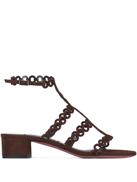 Aquazzura 35mm Infinity Chain sandals Brown ICHMIDS0SUEESP