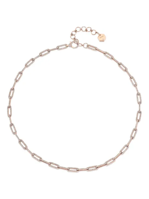 SHAY 18CT rose gold diamond cable-link chain necklace Pink SN560
