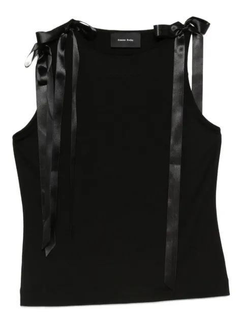 Simone Rocha bow ribbon tank top Black 53660571FINEJERSEYBLACK