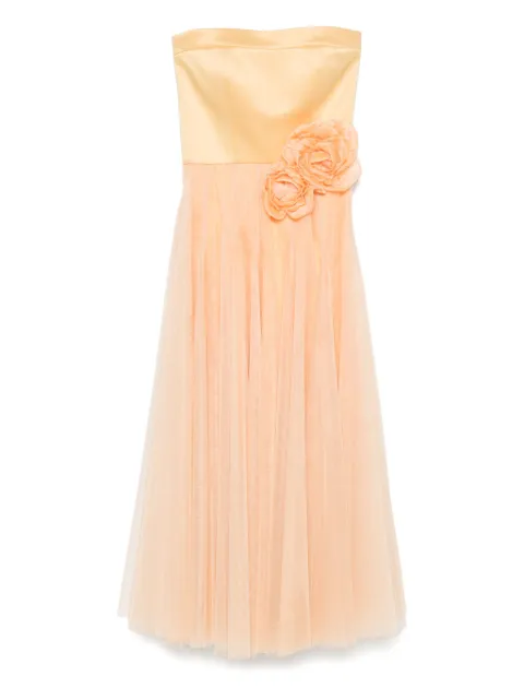 Parlor floral-appliqué gown Orange 2025FF36