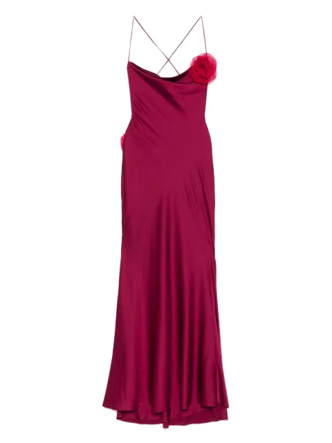 Parlor floral-appliqué maxi dress Red 2025FF33
