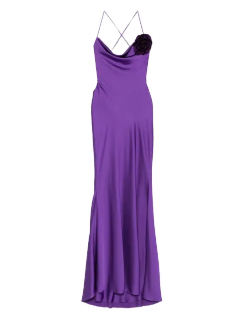 Parlor floral-appliqué maxi dress Purple 2025FF31