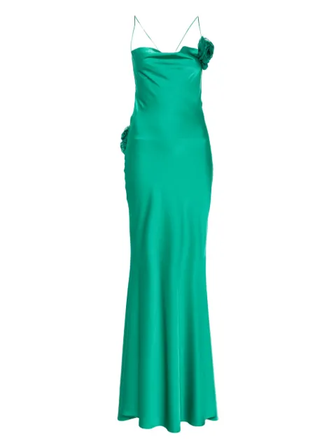 Parlor floral-appliqué maxi dress Green 2025FF27