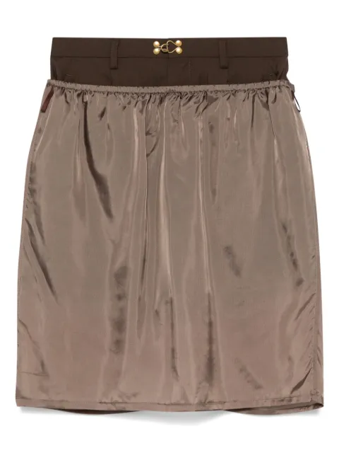 Kolor layered shorts Brown 25SCLP02110