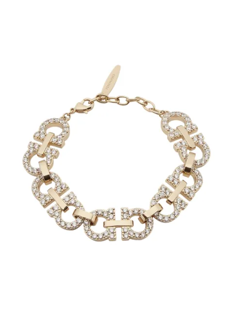 Ferragamo crystal embellished Gancini bracelet Gold 786537