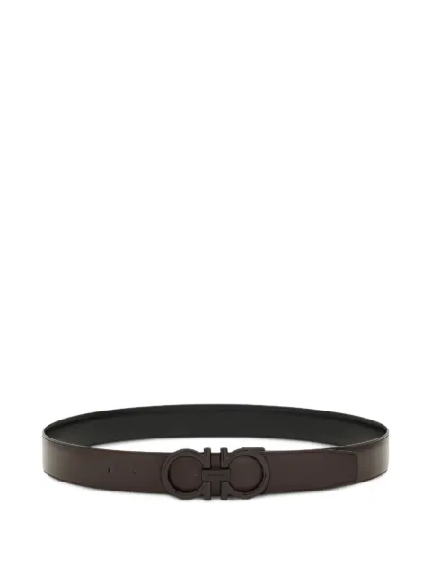 Ferragamo Gancini leather belt Black 786236