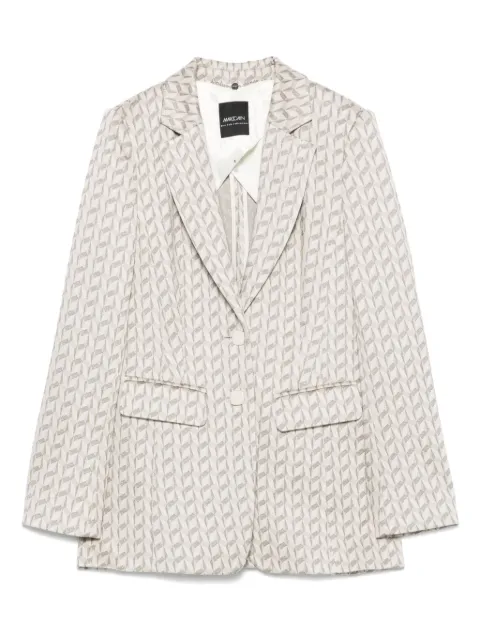 MARCCAIN graphic-jacquard blazer Neutrals YC3416J19