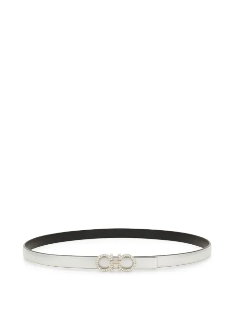 Ferragamo reversible and adjustable Gancini belt Silver 786368