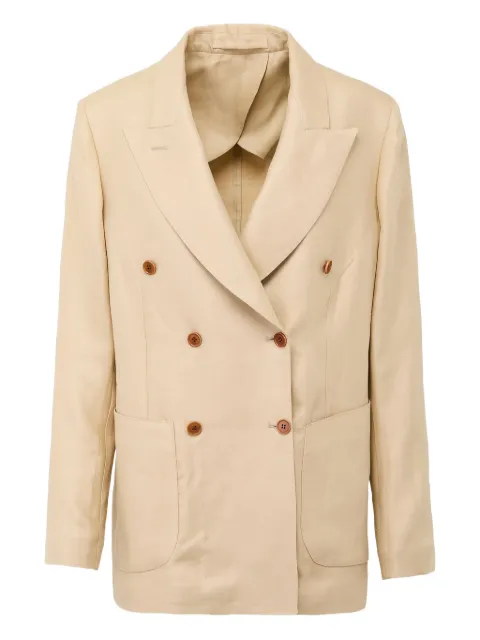 Giuliva Heritage Cettina double-breasted blazer Neutrals THECETTINABLAZER