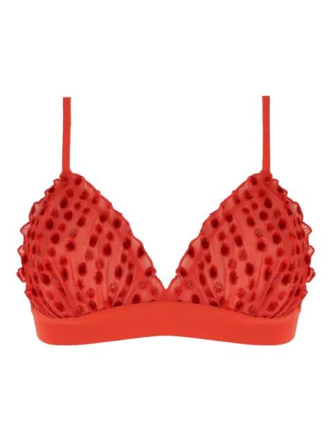 Love Stories velvet-dot triangle bra Red L22111007400