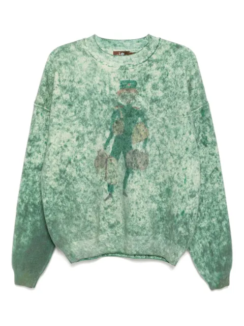 Stain Shade graphic-print jumper Green 261