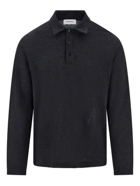 Ferragamo long-sleeve polo shirt Grey 786358