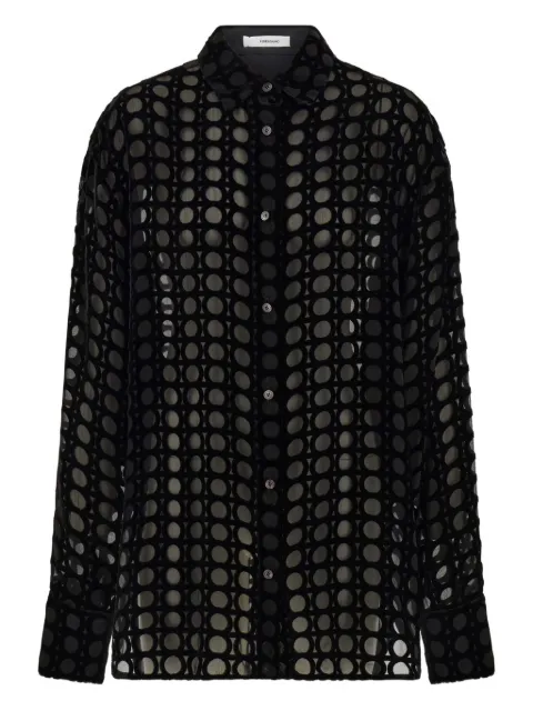 Ferragamo devoré-effect velvet shirt Black 782997