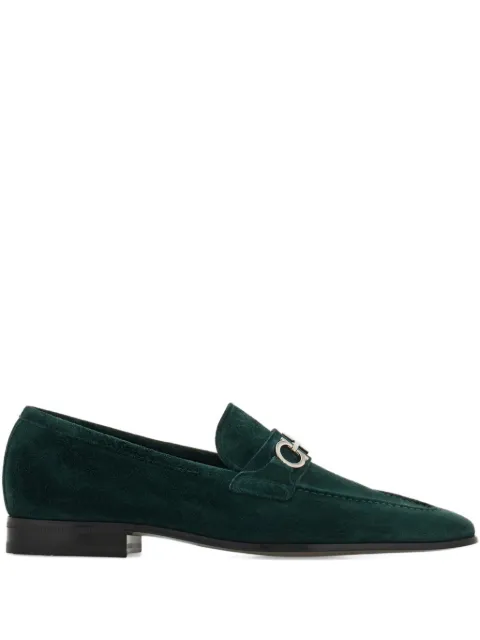 Ferragamo Gancini suede loafers Green 784424