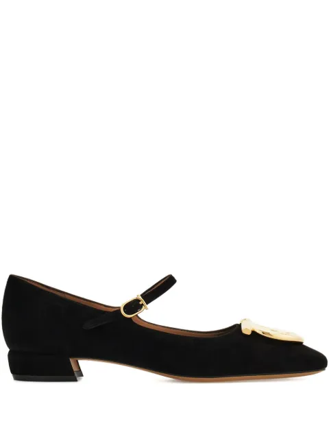 Ferragamo Gancini leather pumps Black 786975