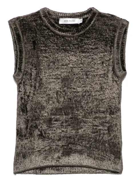 Aya Muse knitted tank top Green AMSS2544
