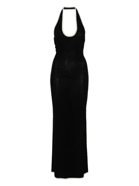 Aya Muse knitted maxi dress Black AMSS25106