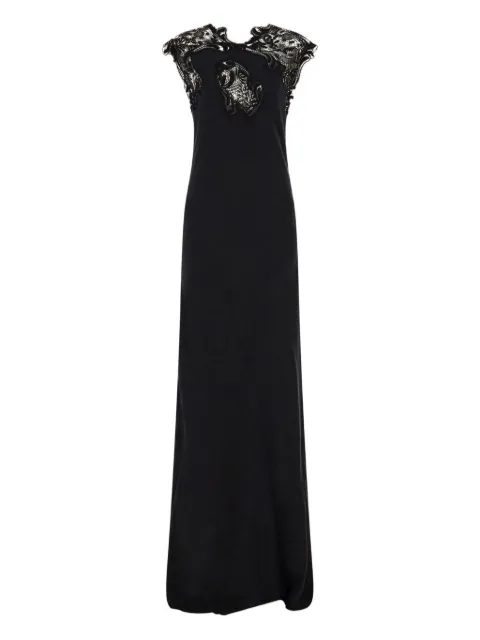 Ferragamo lace-detail silk maxi dress Black 785506
