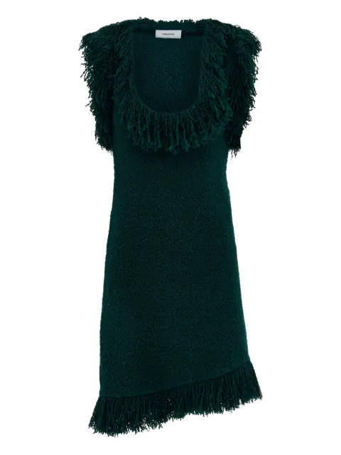 Ferragamo fringe-detail mini dress Green 785505