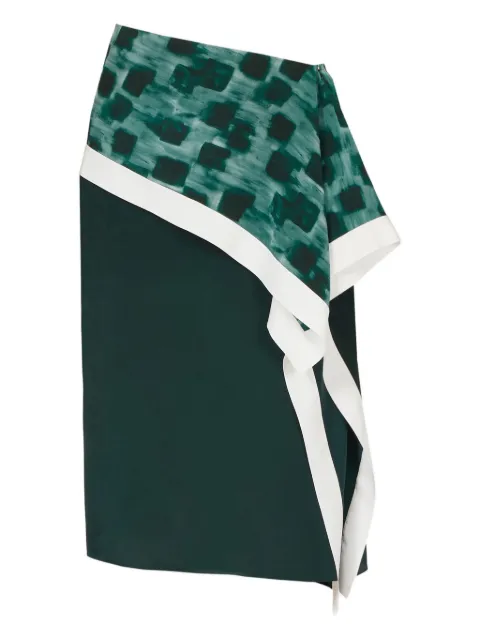 Ferragamo silk asymmetric skirt Green 785844