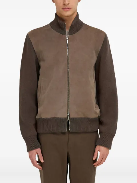 Ferragamo blouson with leather inserts Brown 785964