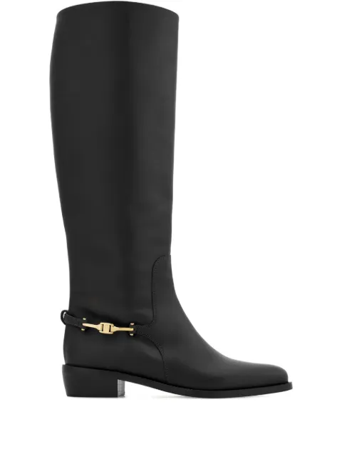 Ferragamo leather knee-high boots Black 784901