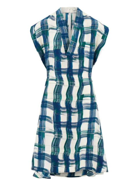 Ferragamo tartan-checked midi dress Blue 785792