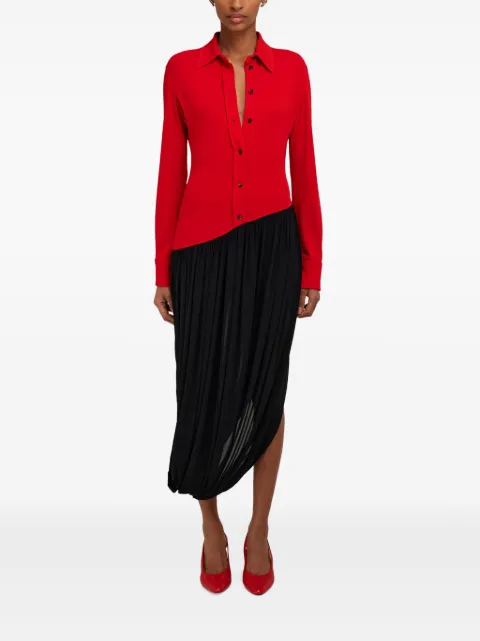 Ferragamo button-up asymmetrical dress Red 785375