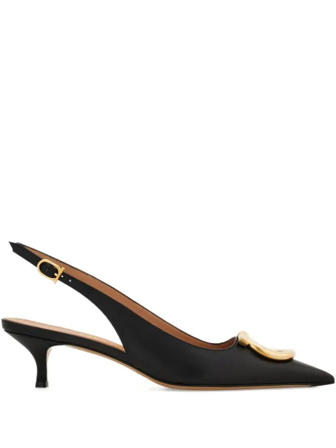 Ferragamo maxi Gancini slingback pumps Black 784806