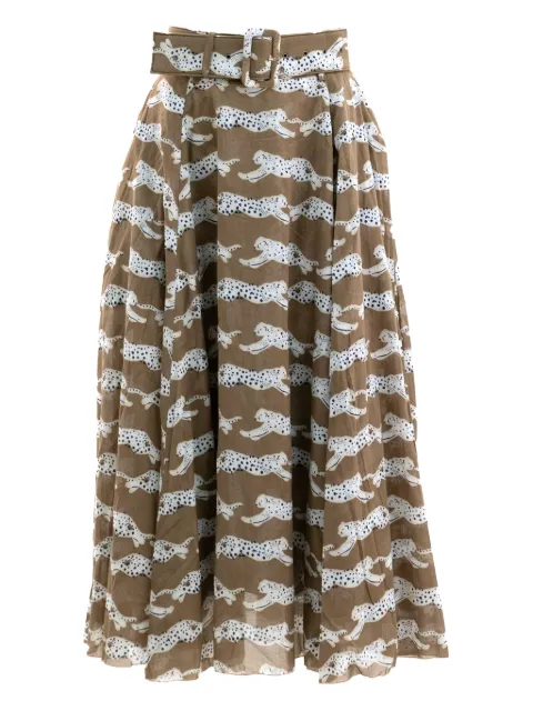 Samantha Sung cotton midi skirt Green ATERMIDISKIRT