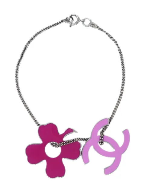 CHANEL Pre-Owned 2004 CC clover bracelet Silver BR124780