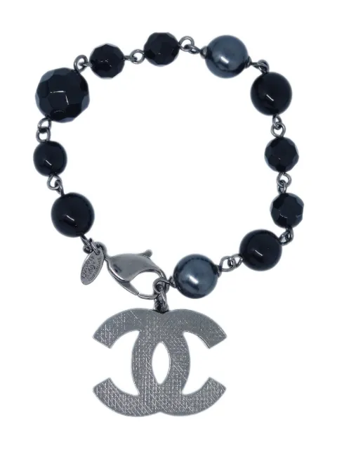 CHANEL Pre-Owned 2013 faux-pearl bracelet Black BR115392
