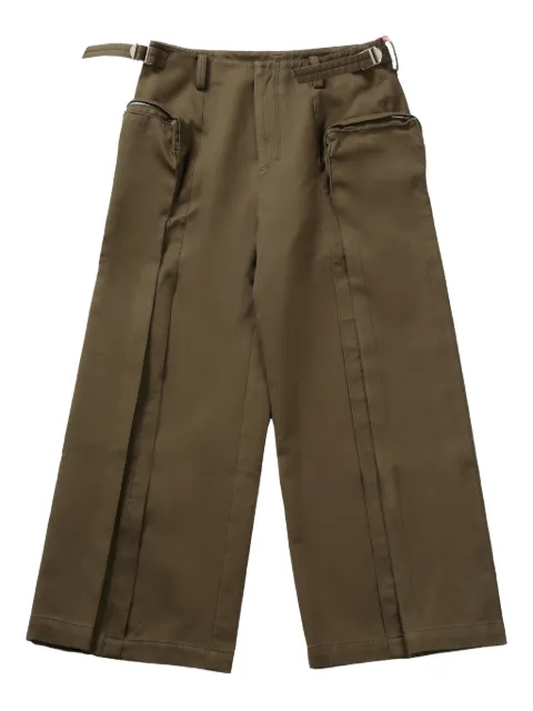 Fax Copy Express maxi-pouch pocket trousers Green AUPA02W01
