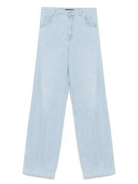 Lorena Antoniazzi logo-patch jeans Blue E2539PA02B9651