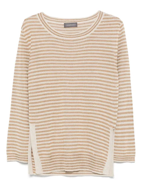 Lorena Antoniazzi striped top Neutrals E25119BM10E2435