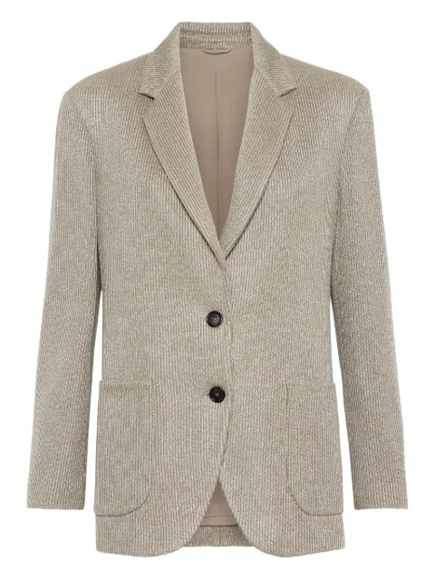Brunello Cucinelli Monili chain-detail ribbed blazer Neutrals M0AZT7511CXB87